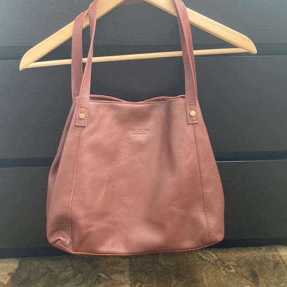 AMERICAN LEATHER CO Elegant Brown Leather Tote Bag